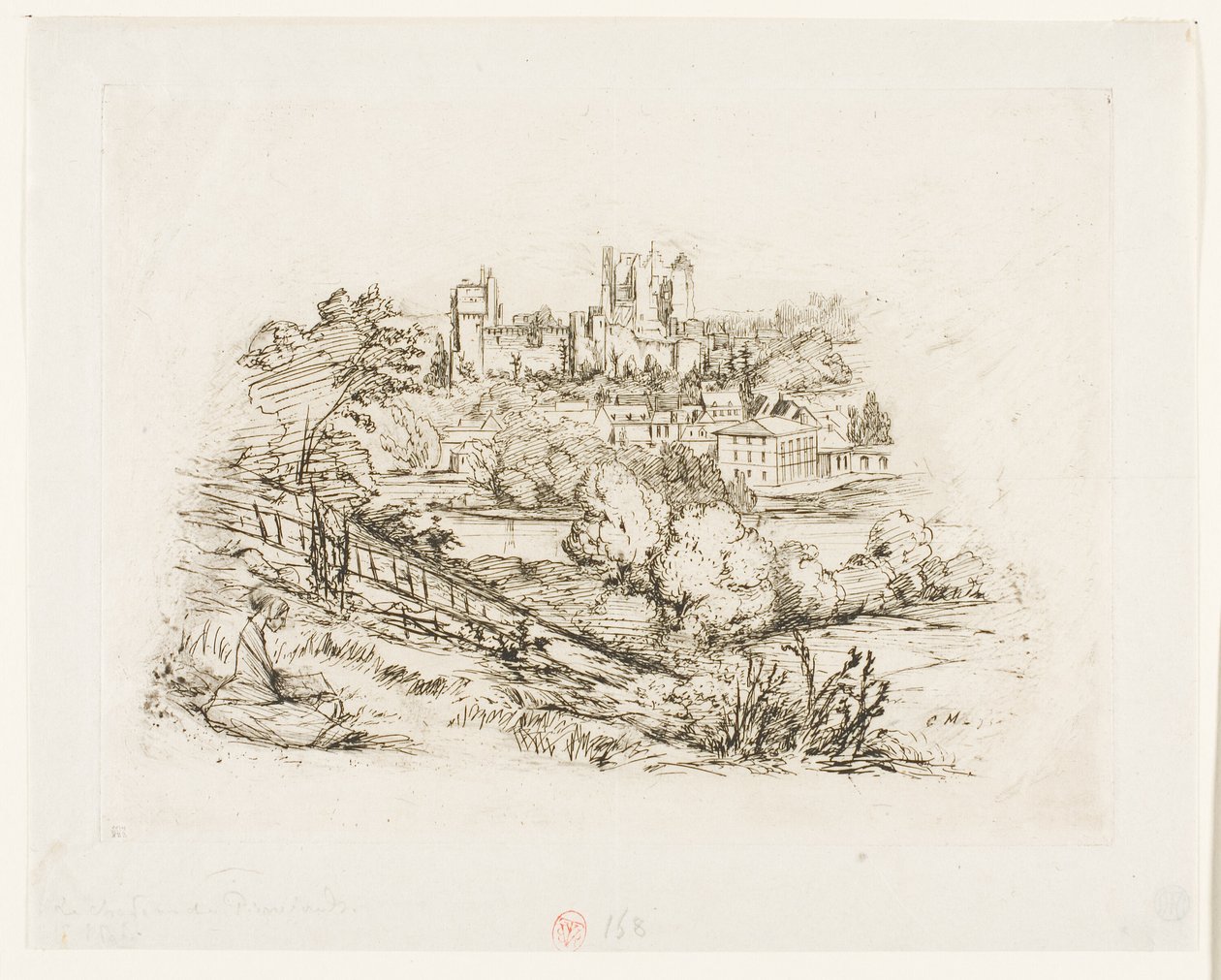 Ruiny Château de Pierrefonds od Charles Meryon