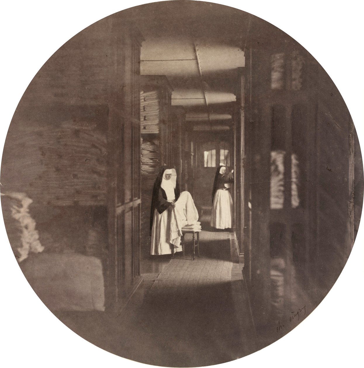 Asile Impérial de Vincennes: prádelna, 1859 (foto) od Charles Nègre