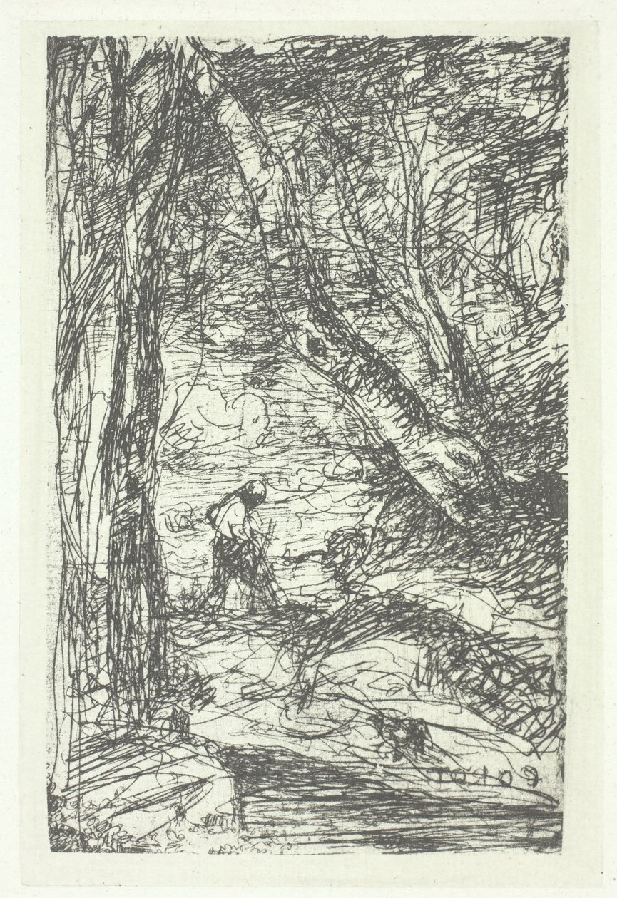 Le bucheron, možná 1857, vytištěno 1982. od Charles Nègre