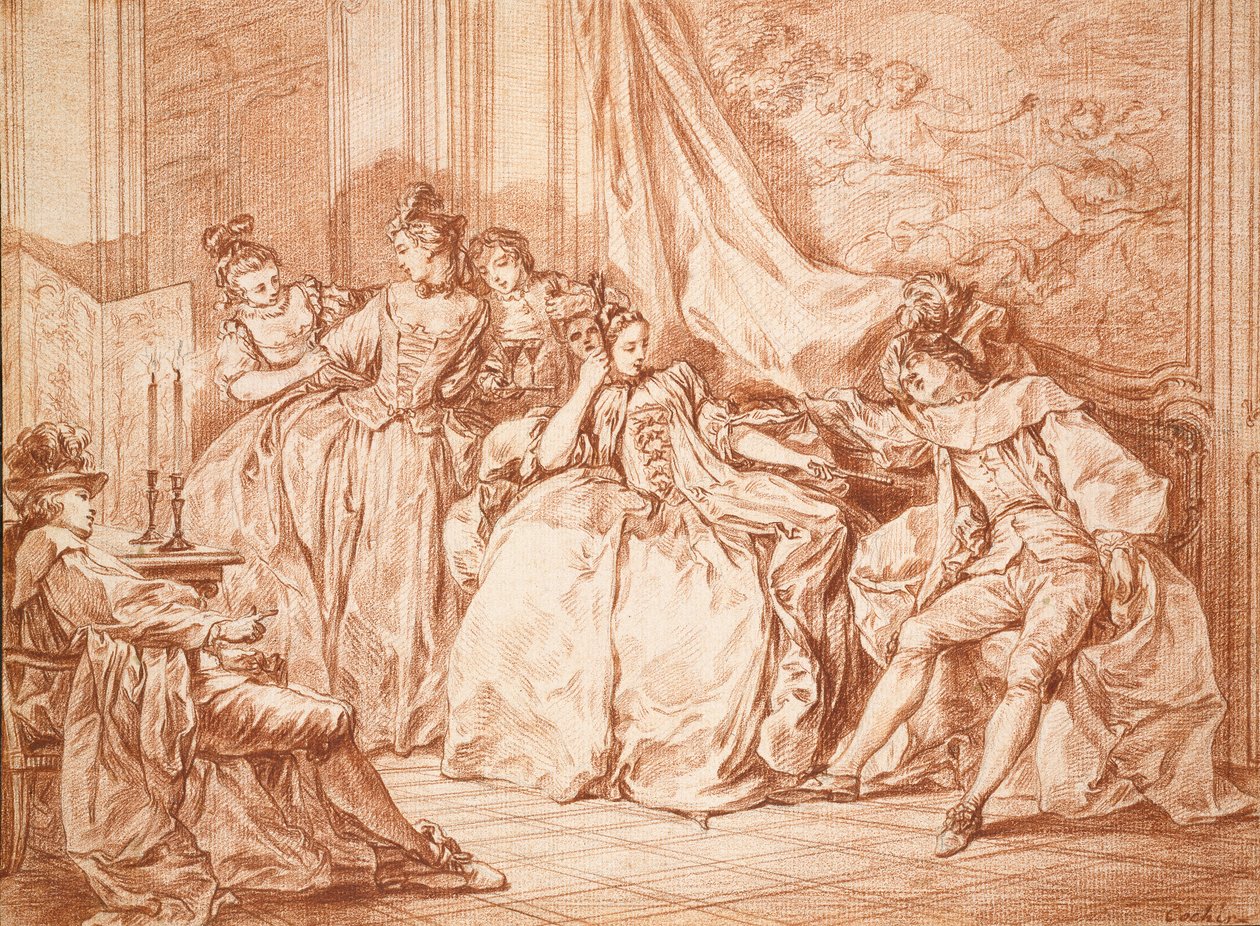 Strana revellerů, 18. století od Charles Nicolas Cochin