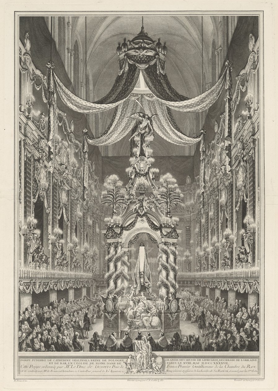 Hrobáři Kateřiny Opalínské od Charles Nicolas Cochin II