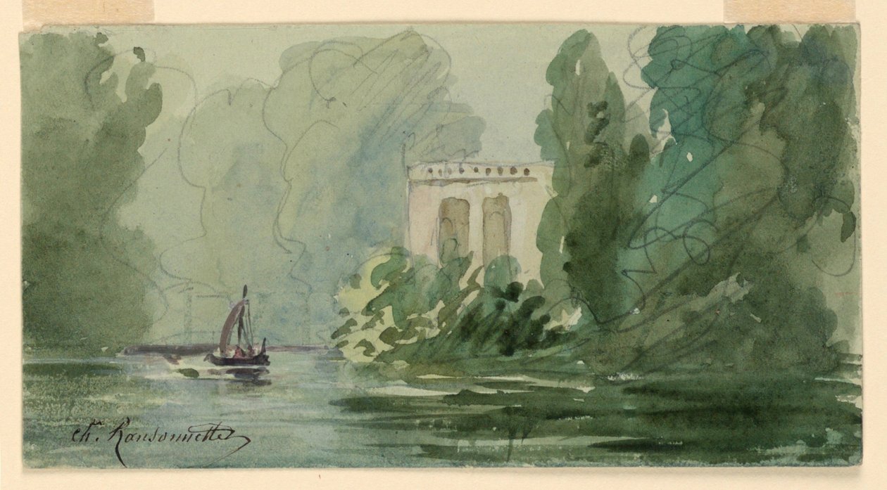 Imaginární krajina od Charles Nicolas Ransonnette