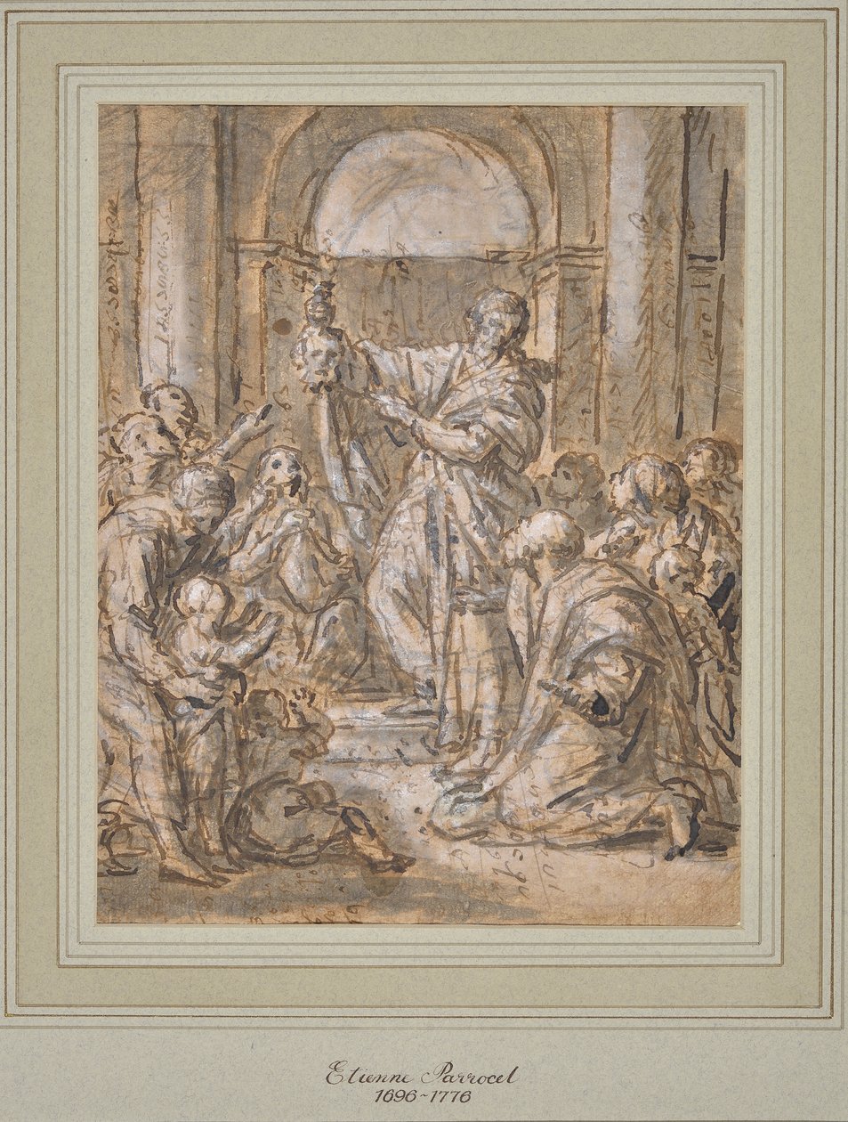 Judith a hlava Holopherne (kresba) od Charles Parrocel