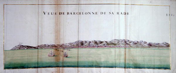 Pohled na Barcelonu a její přístav od Charles Pene