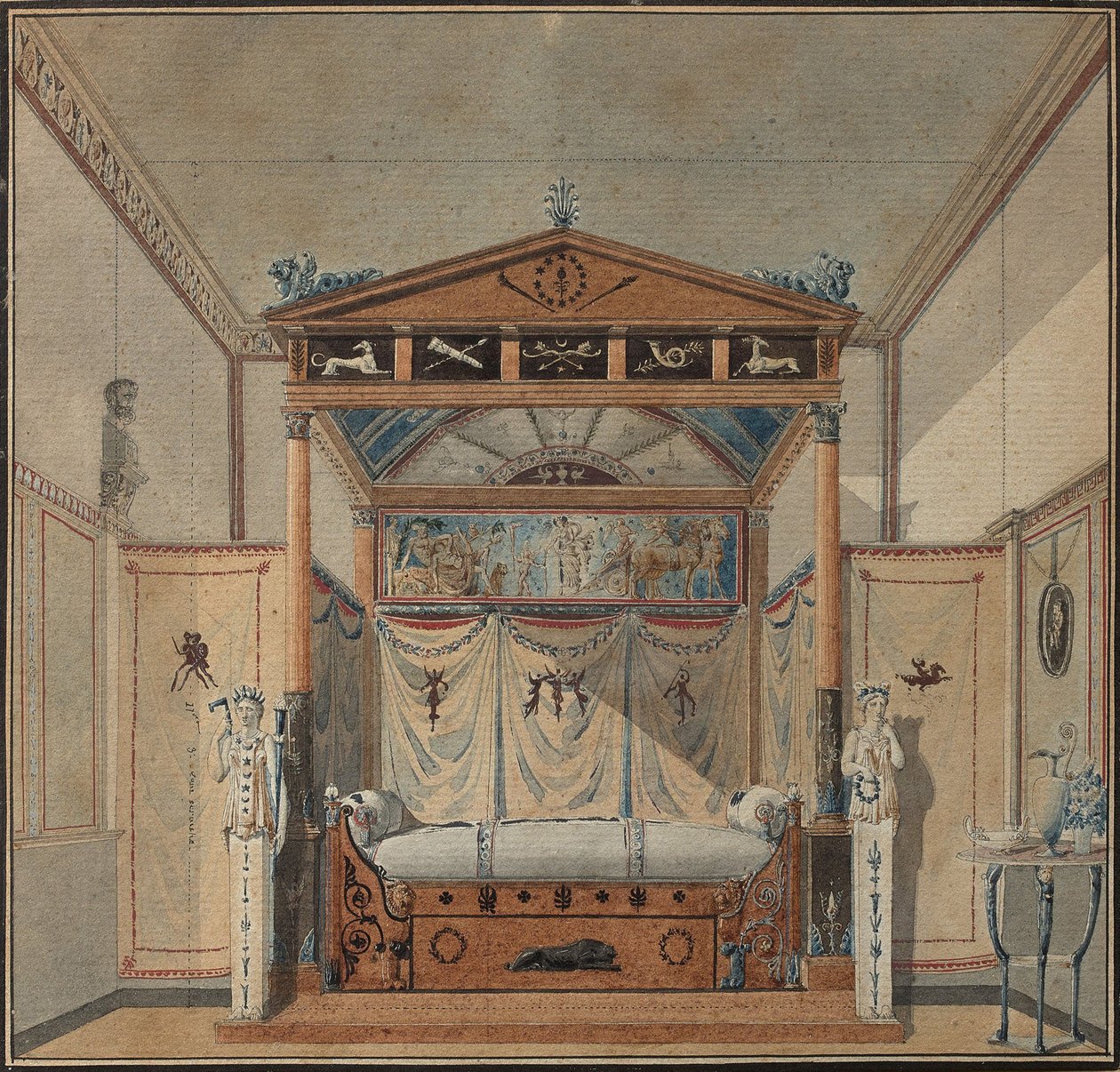 Design postele, c. 1800. od Charles Percier
