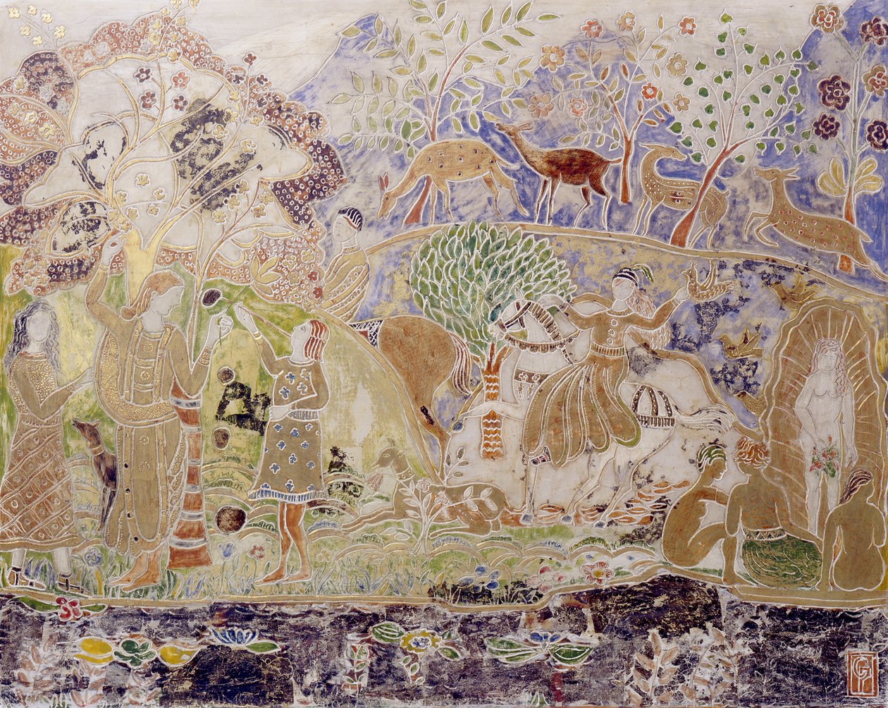 Postavy a jeleni od Charles Prendergast