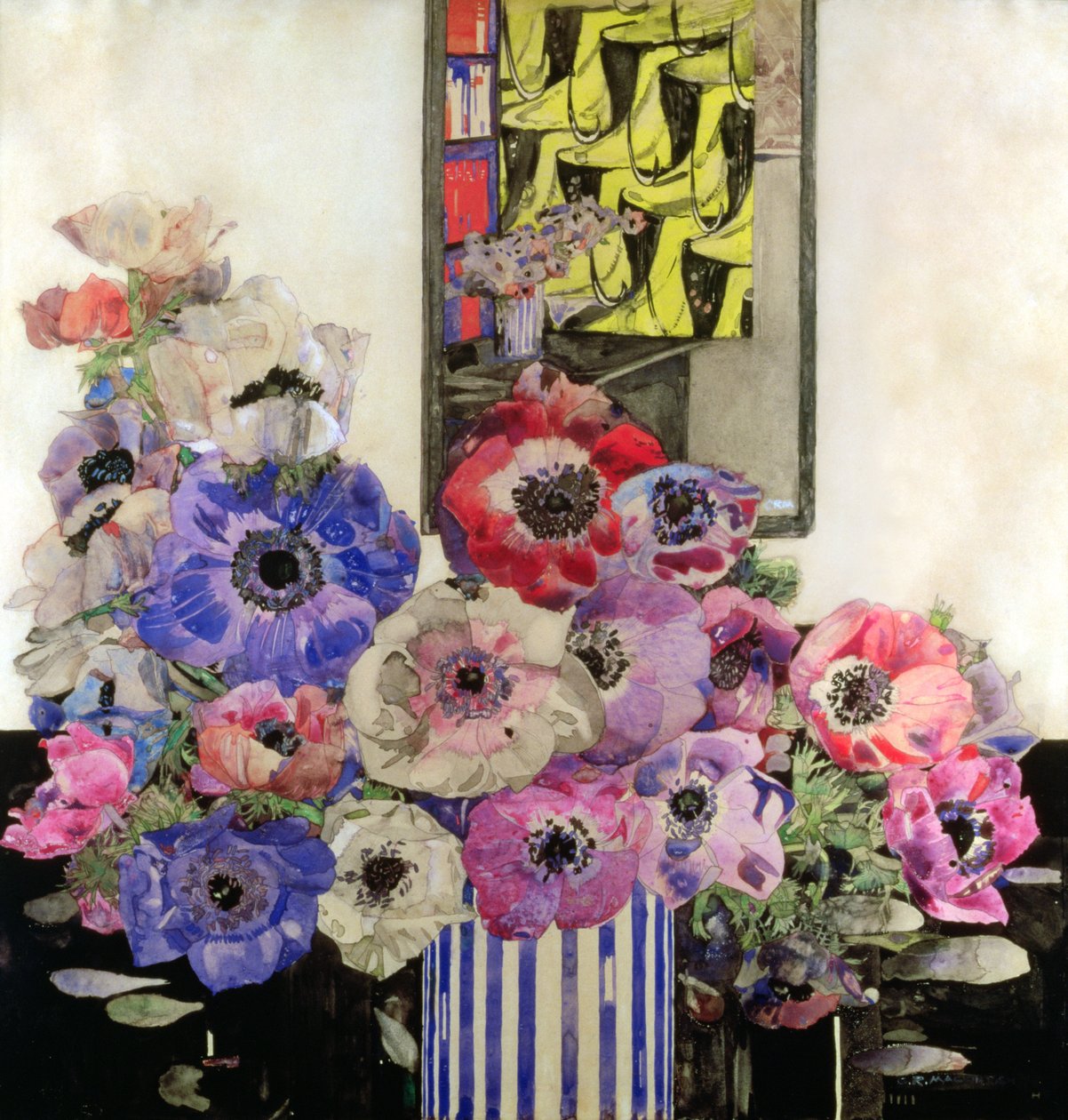Sasanky, cca 1915-16 (wc a tužka na papíře) od Charles Rennie Mackintosh