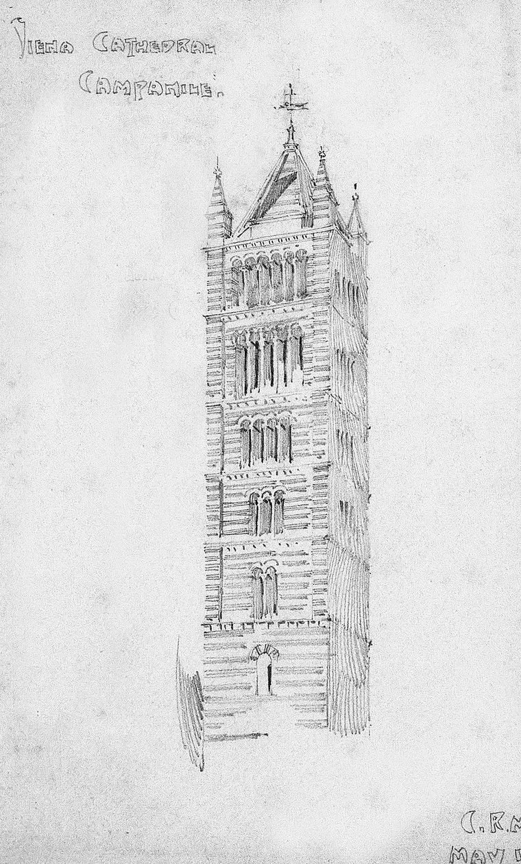 Katedrála Siena, Campanile, 1891 od Charles Rennie Mackintosh