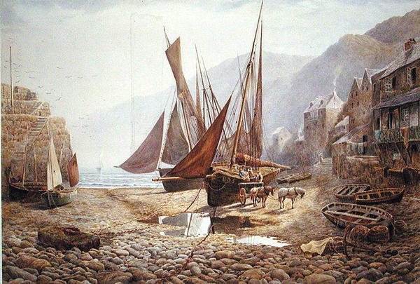 Přístavní bazén, Clovelly od Charles Robertson