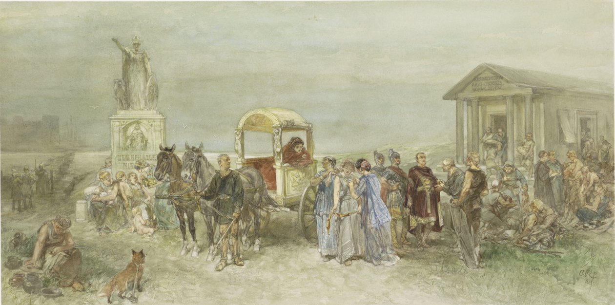Tržiště s Římany a Bataviany od Charles Rochussen
