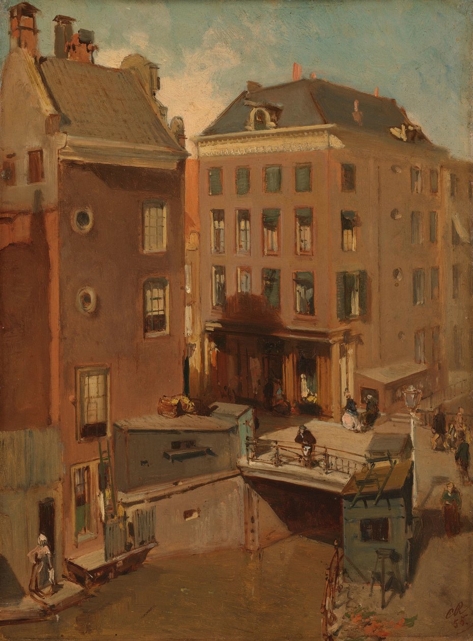Osjessluis poblíž Kalverstraat v Amsterdamu od Charles Rochussen
