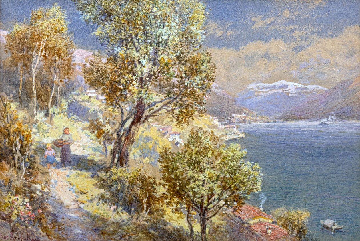 Luganské jezero (akvarel) od Charles Rowbotham