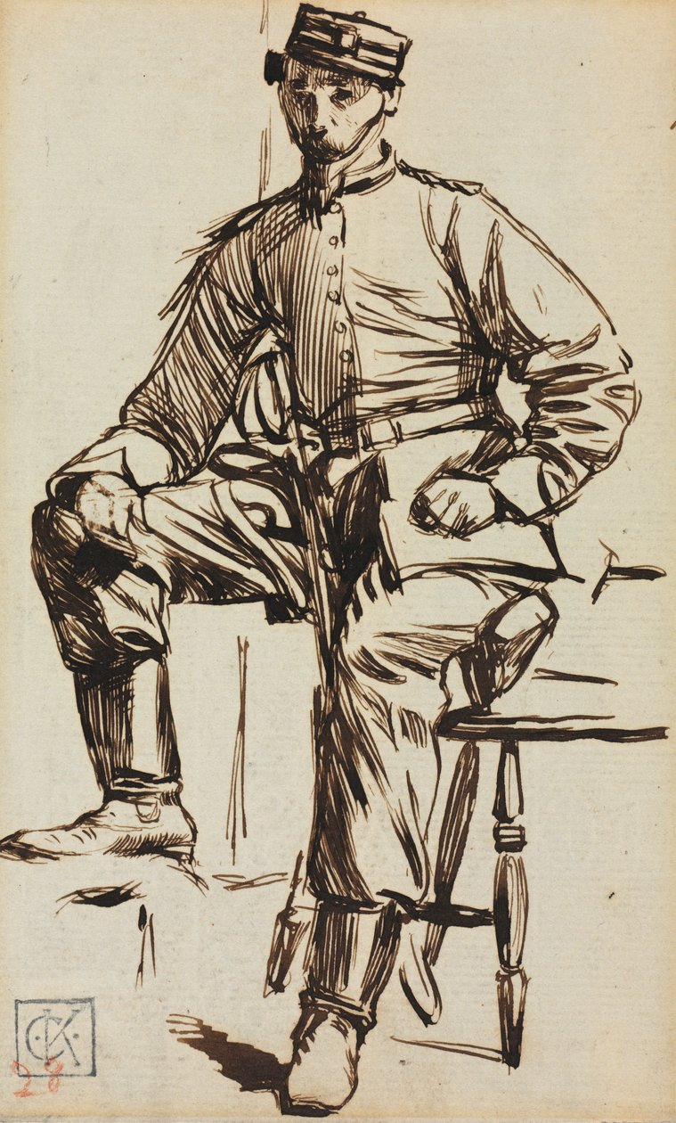 Charles Keene jako dobrovolník od Charles Samuel Keene