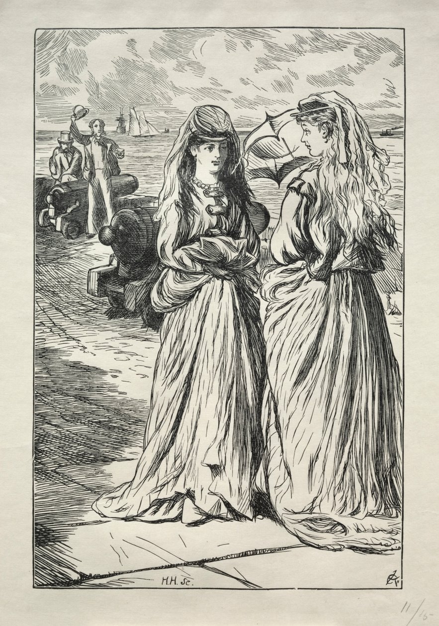 Lady Nelly - Flirt, 1865. od Charles Samuel Keene