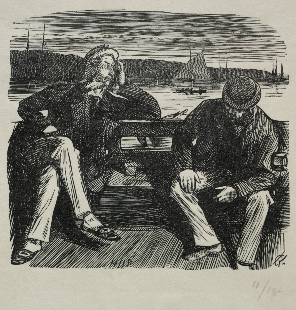 Lady Nelly - Flirt, 1869. od Charles Samuel Keene