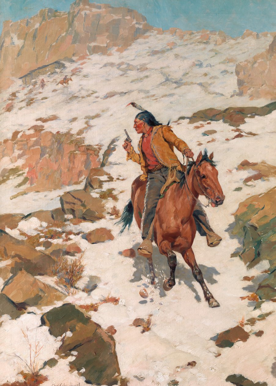 V horkém pronásledování po roce 1900. od Charles Schreyvogel