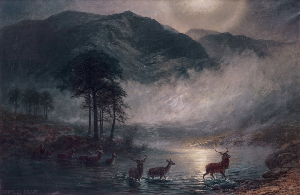 The River Crossing (olej na plátně) od Charles Stuart