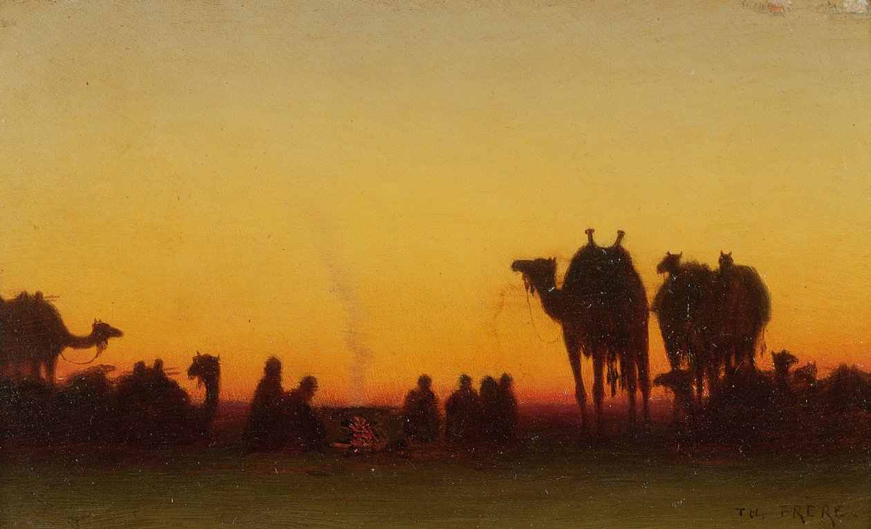 U táborového ohně od Charles Theodore Frere