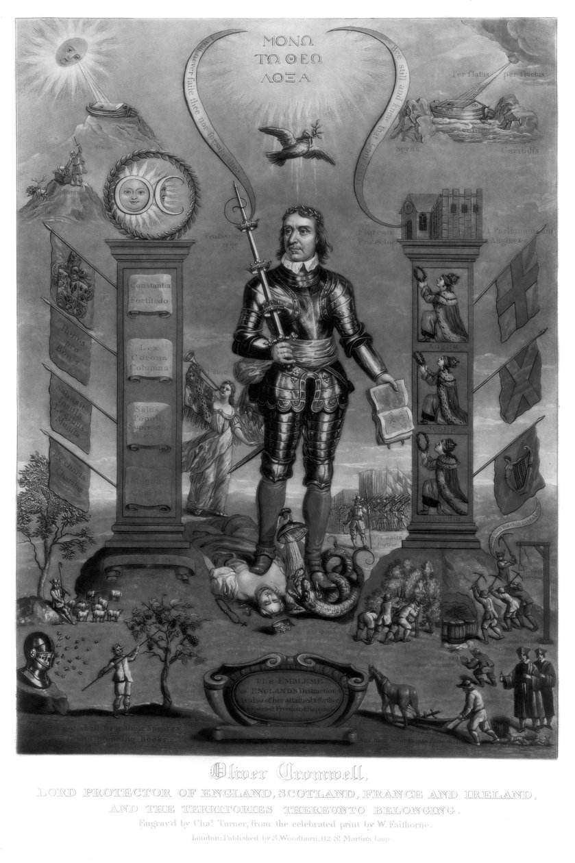 Oliver Cromwell , anglický voják a státník, 1816. od Charles Turner