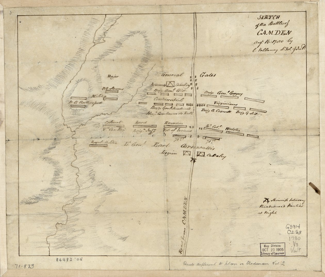 Bitva u Camdenu, srpen. 16 od Charles Vallancey