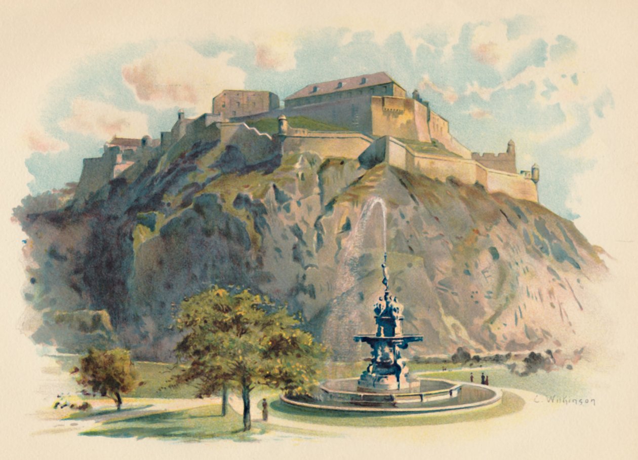 The Castle Rock, Edinburgh, c1890 od Charles Wilkinson