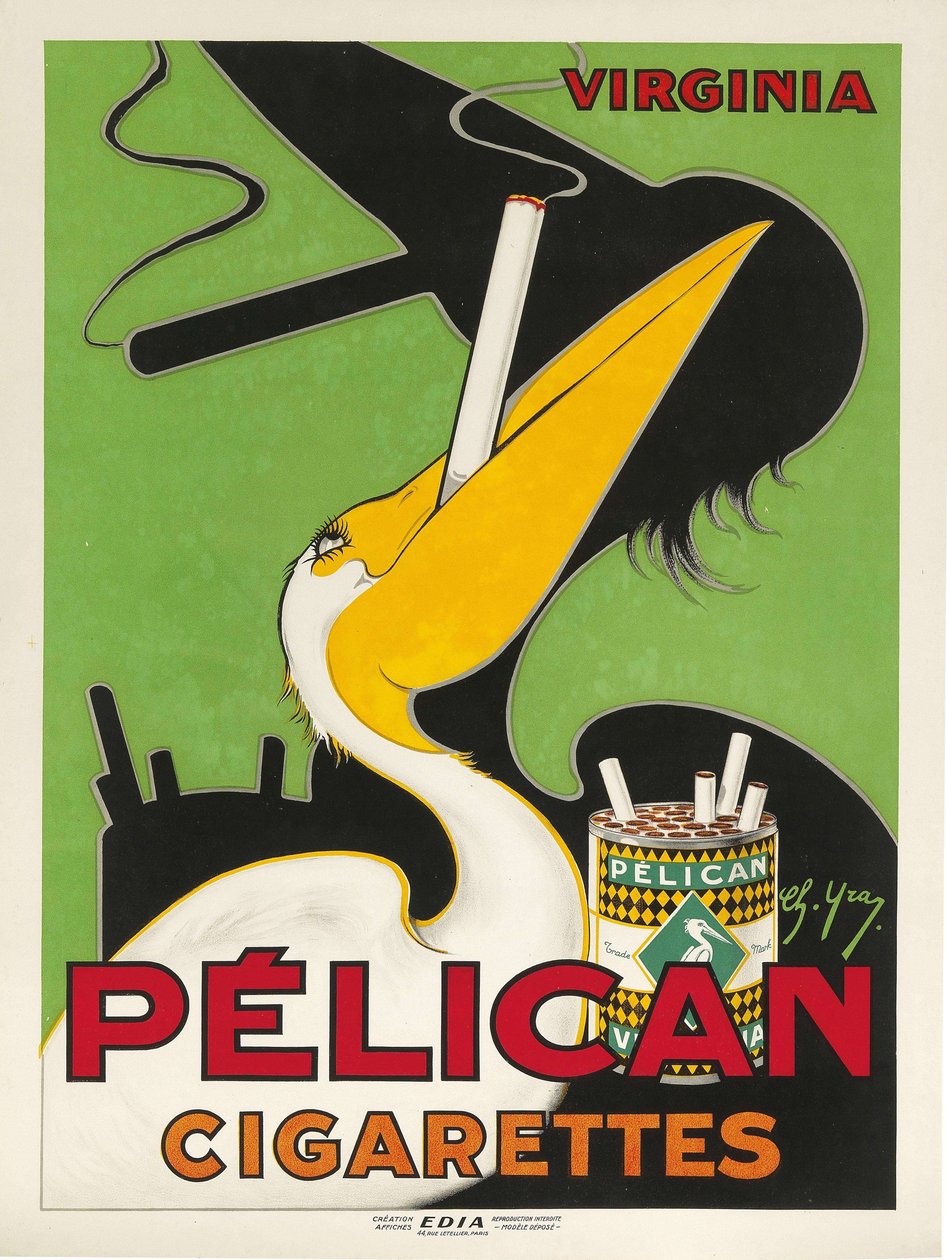 Cigarety Pelican, c. 1930. od Charles Yray