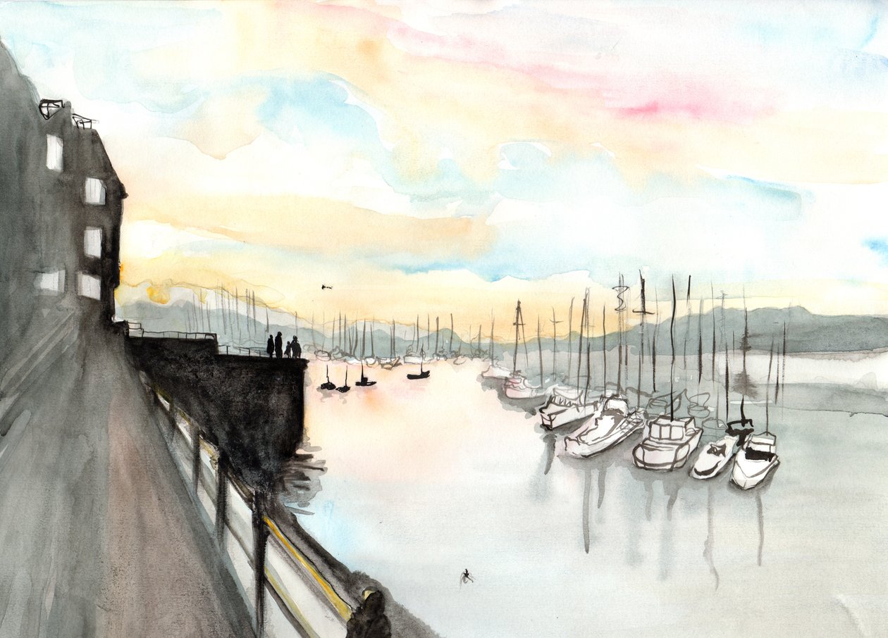 Falmouth, 2013 (akvarel) od Charlotte Orr