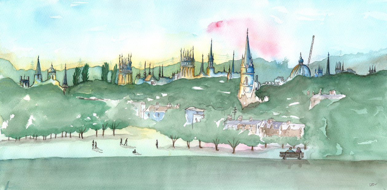 Oxford Spires, 2014 (akvarel) od Charlotte Orr