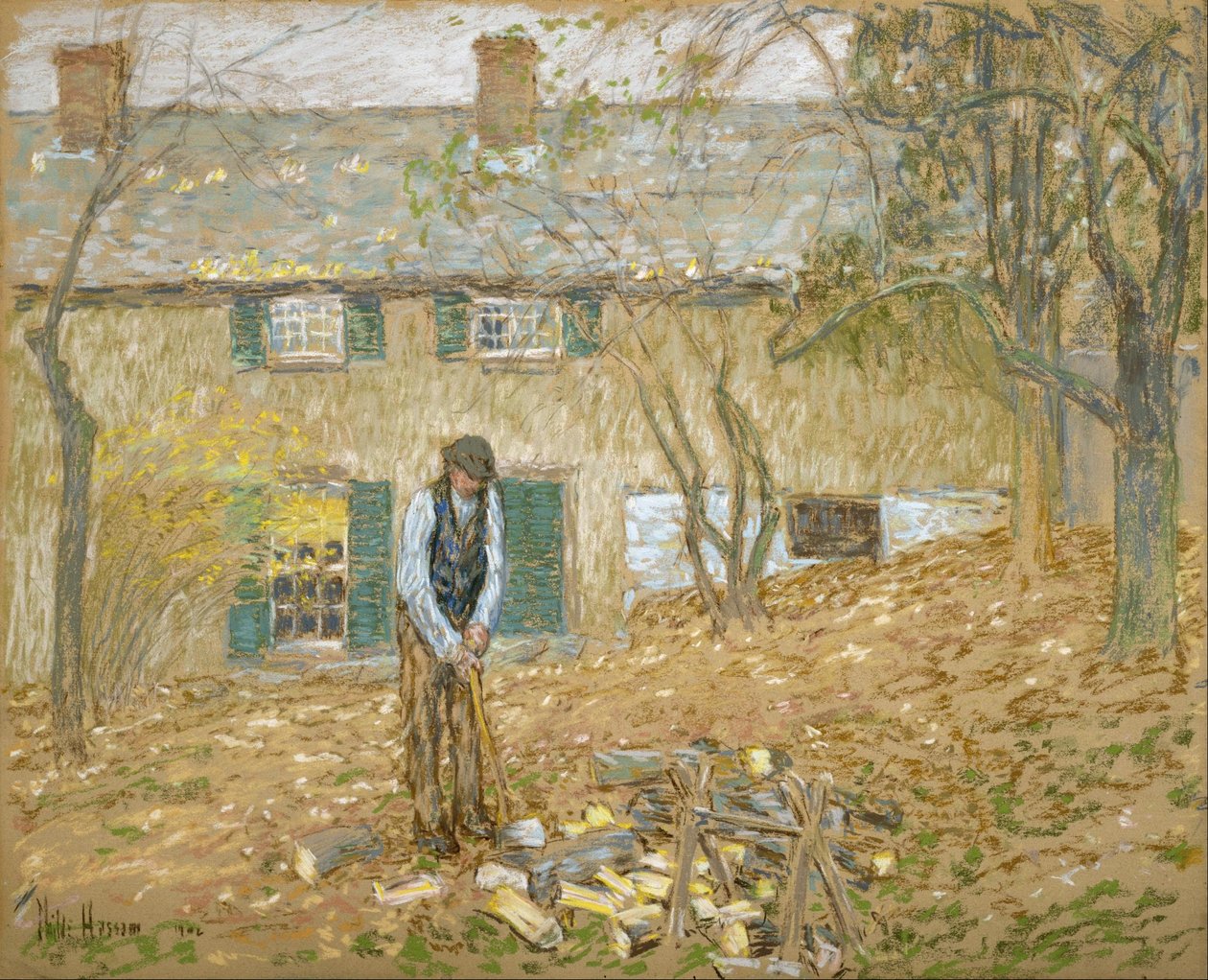 Dřevorubec od Childe Hassam