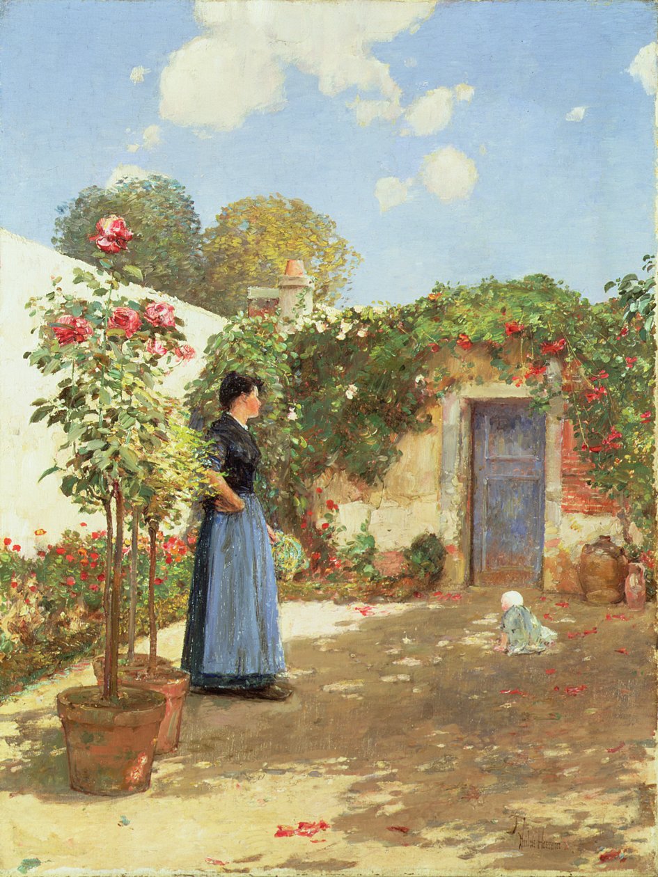 Slunečné ráno, Villiers-le-Bel od Childe Frederick Hassam
