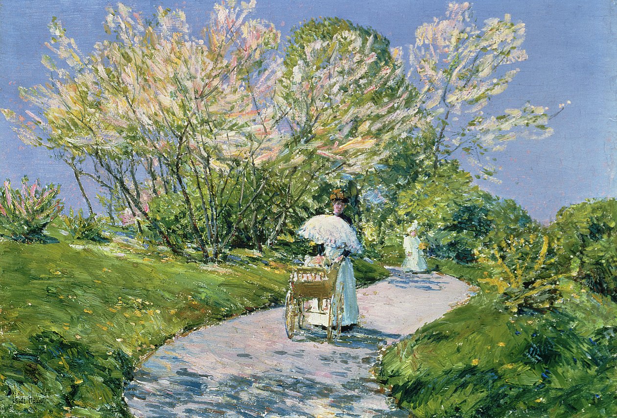 Procházka v parku (olej) od Childe Frederick Hassam