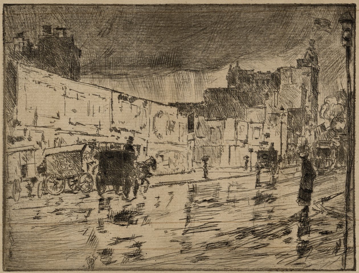 Billboardy, New York od Childe Frederick Hassam