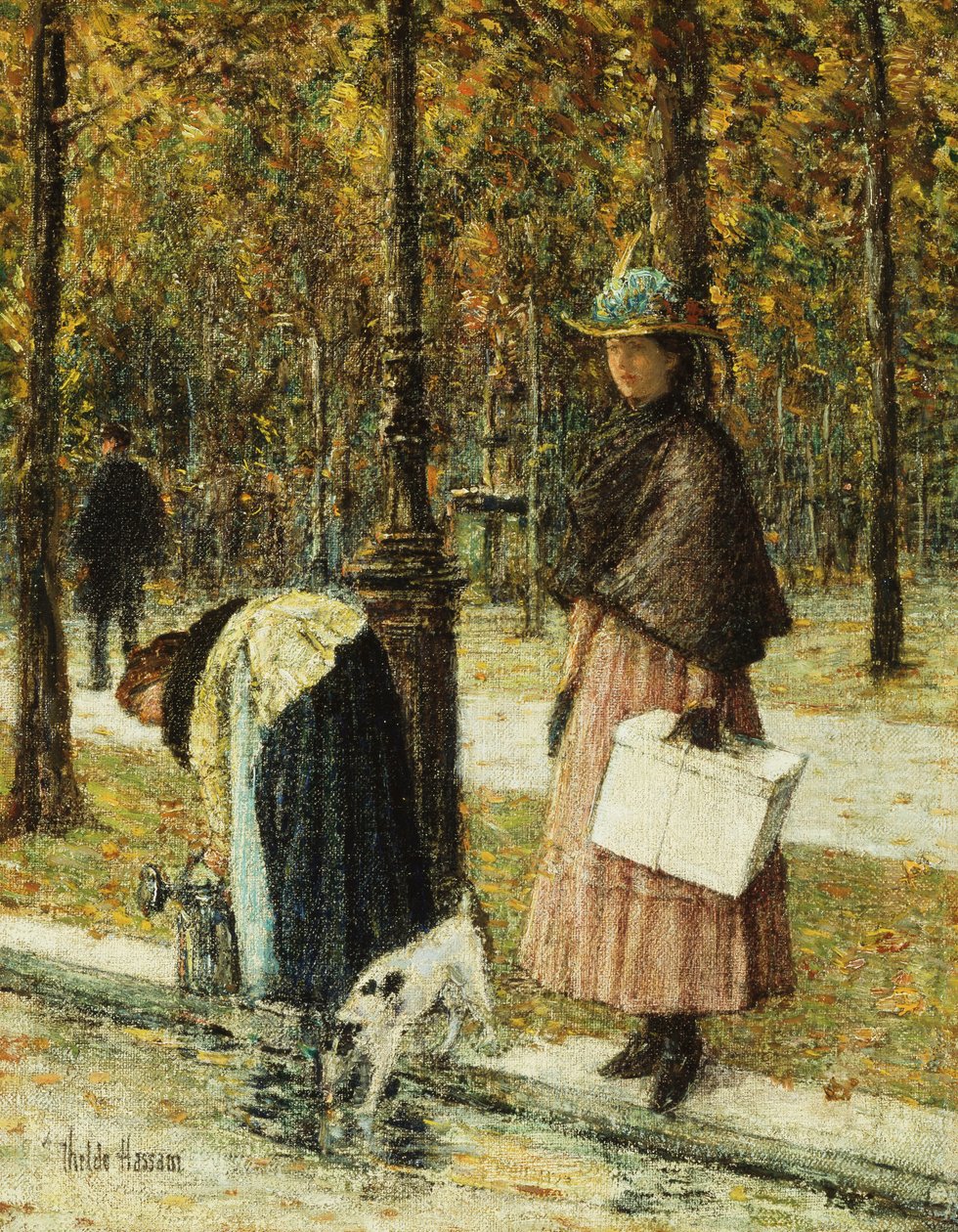 Večer, Champs-Elysees (nedaleko Louvru) od Childe Frederick Hassam