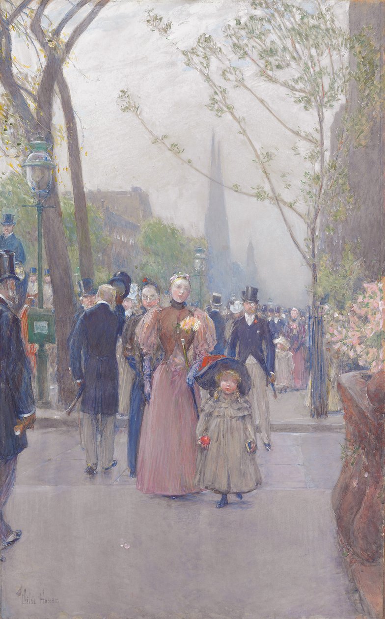 Fifth Avenue, c.1890 (akvarel na papíře) od Childe Frederick Hassam