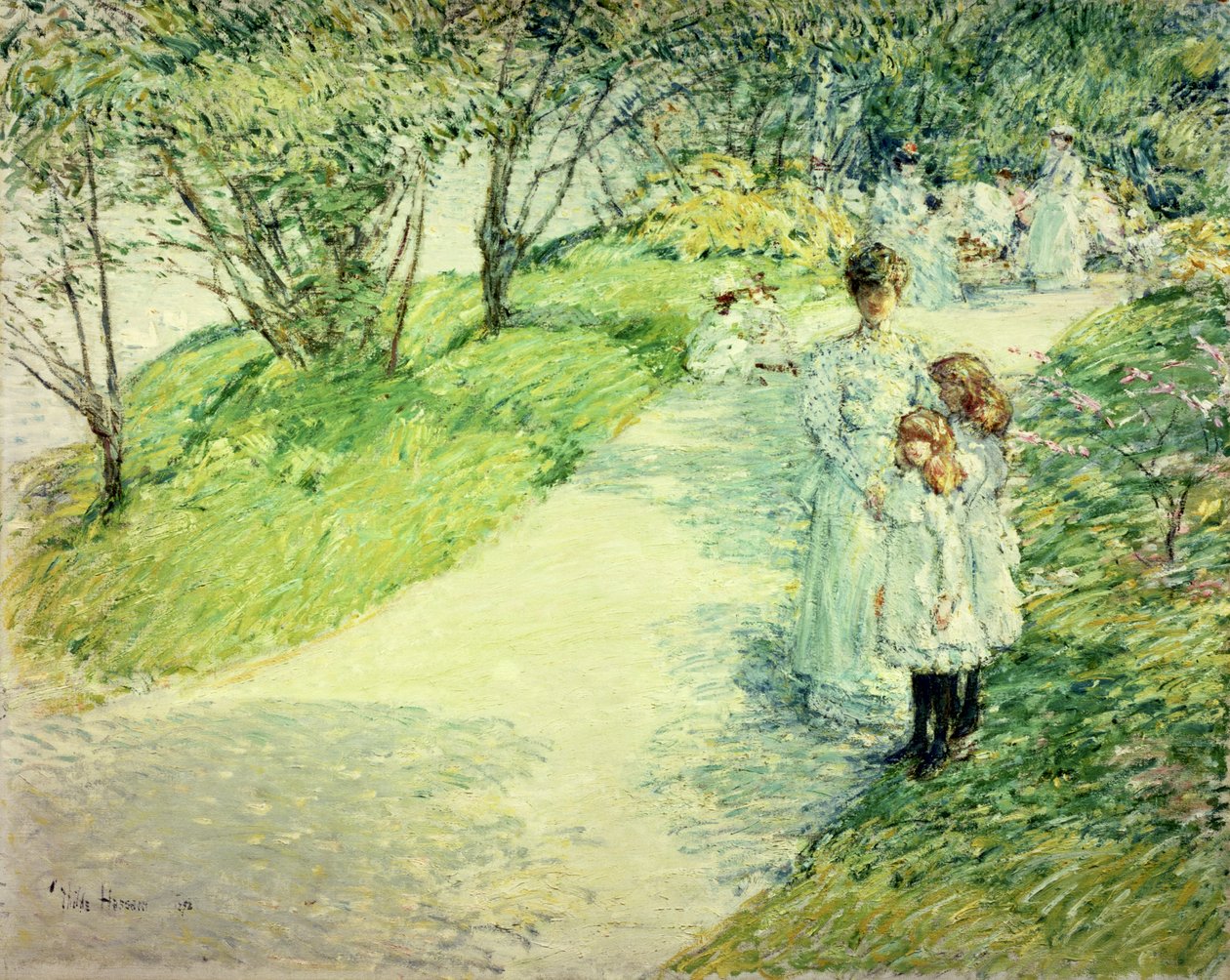 Promenáda v zahradě od Childe Frederick Hassam