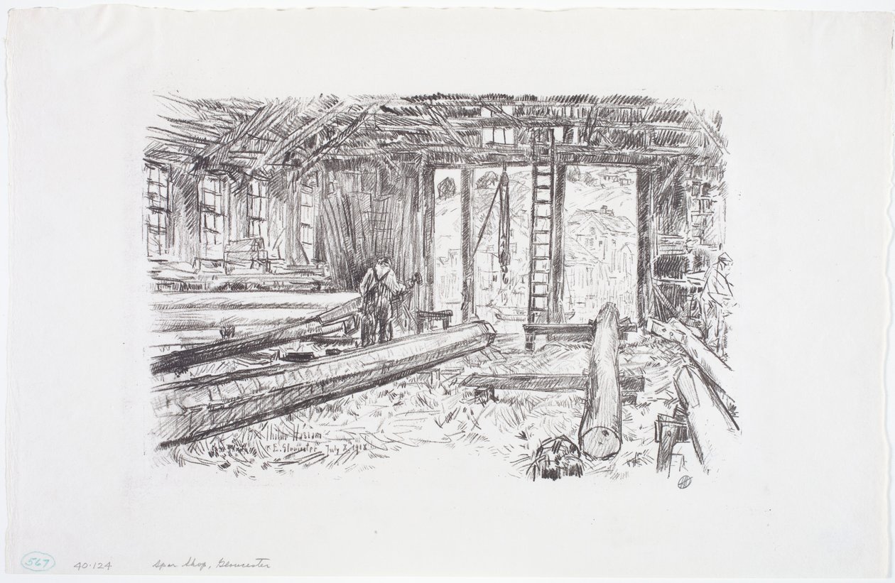 Spar Shop, Gloucester od Childe Frederick Hassam