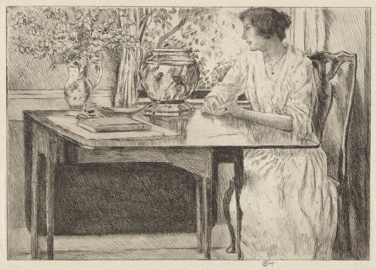 Koloniální stůl, Cos Cob, 1915 od Childe Hassam