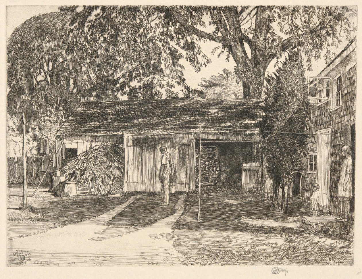Old Woodshed, Easthampton, 1929 od Childe Hassam