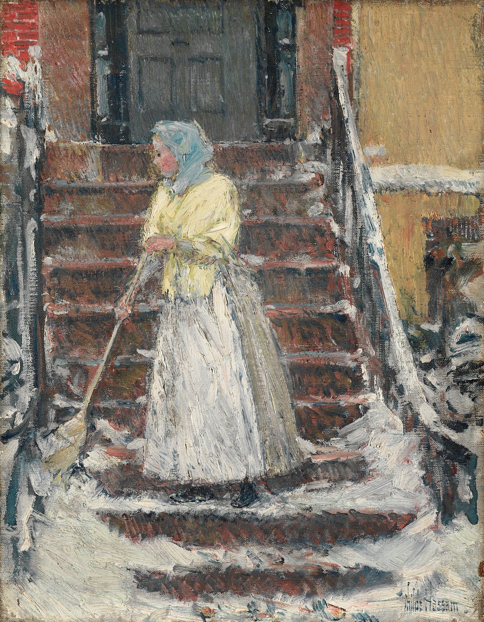 Zametání sněhu, 90. léta 19. století. od Childe Hassam