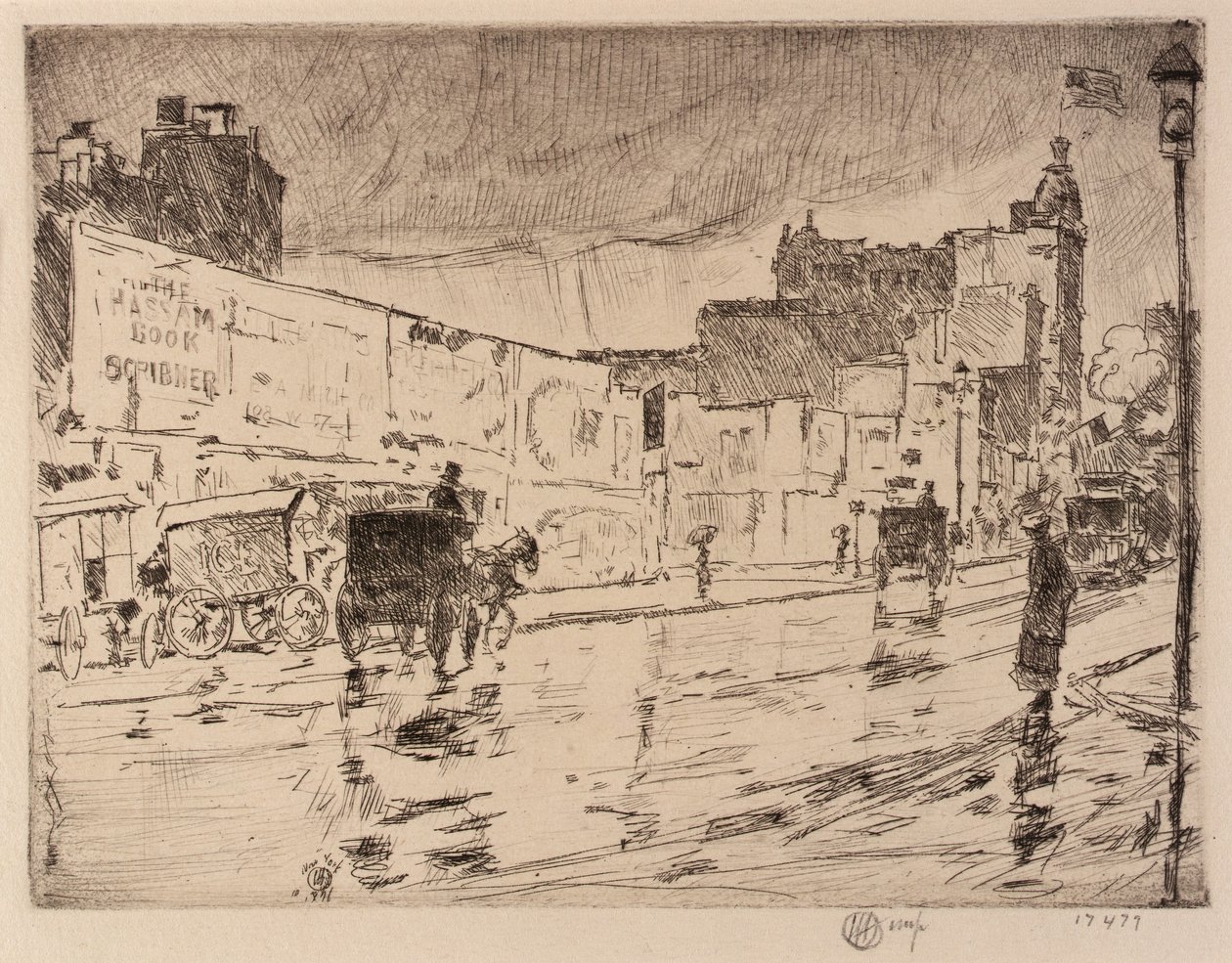 Billboardy, New York od Childe Hassam