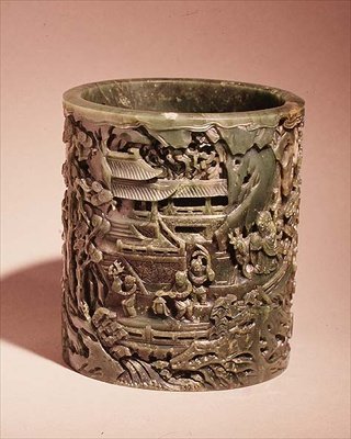 Vyřezávaná mísa (nefrit) od Chinese School