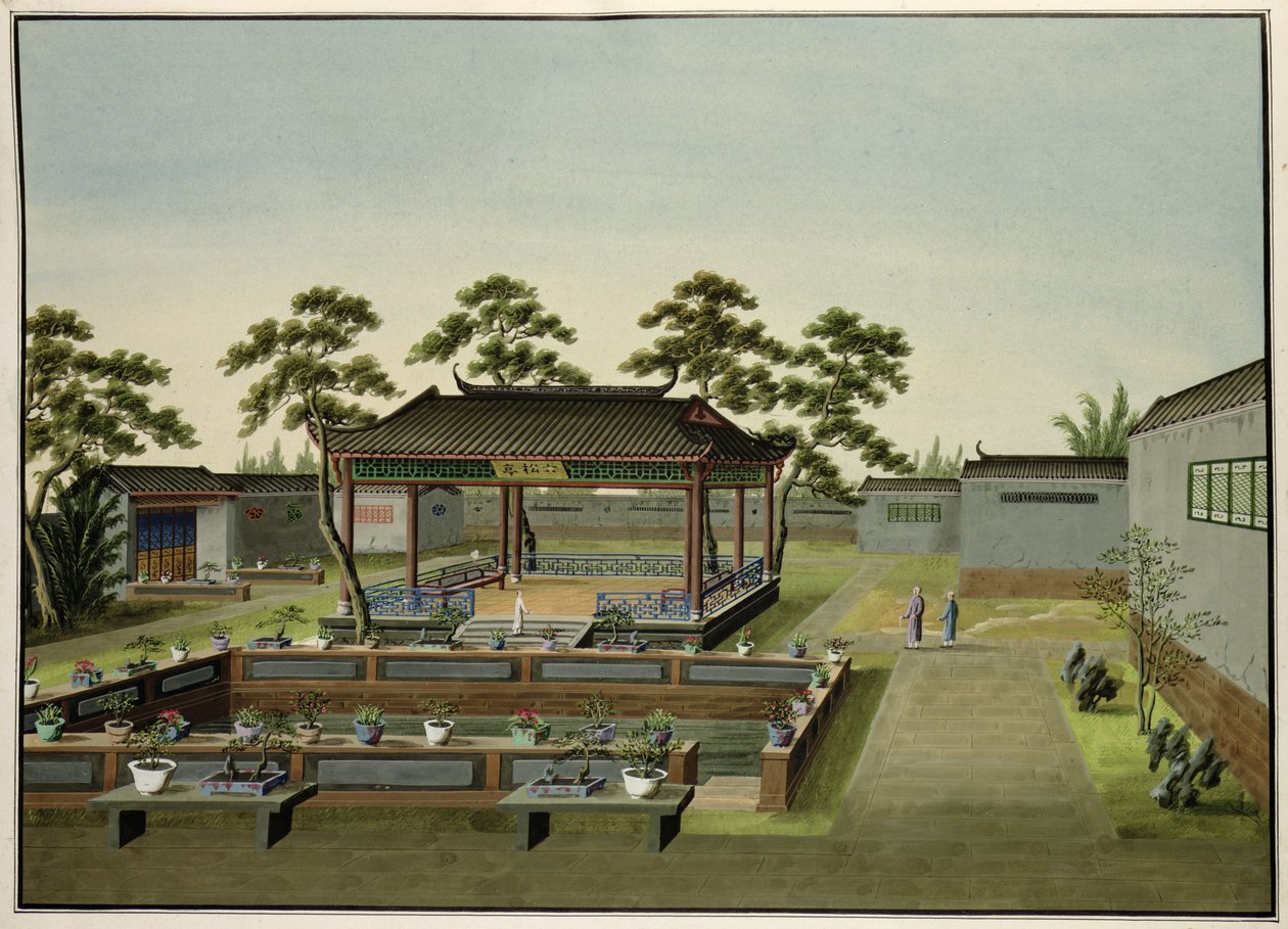 Garden Scene, cca 1820-40 (wc na papíře) od Chinese School