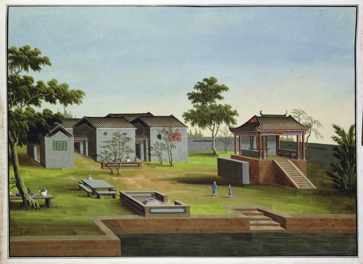 Garden Scene, cca 1820-40 (wc na papíře) od Chinese School