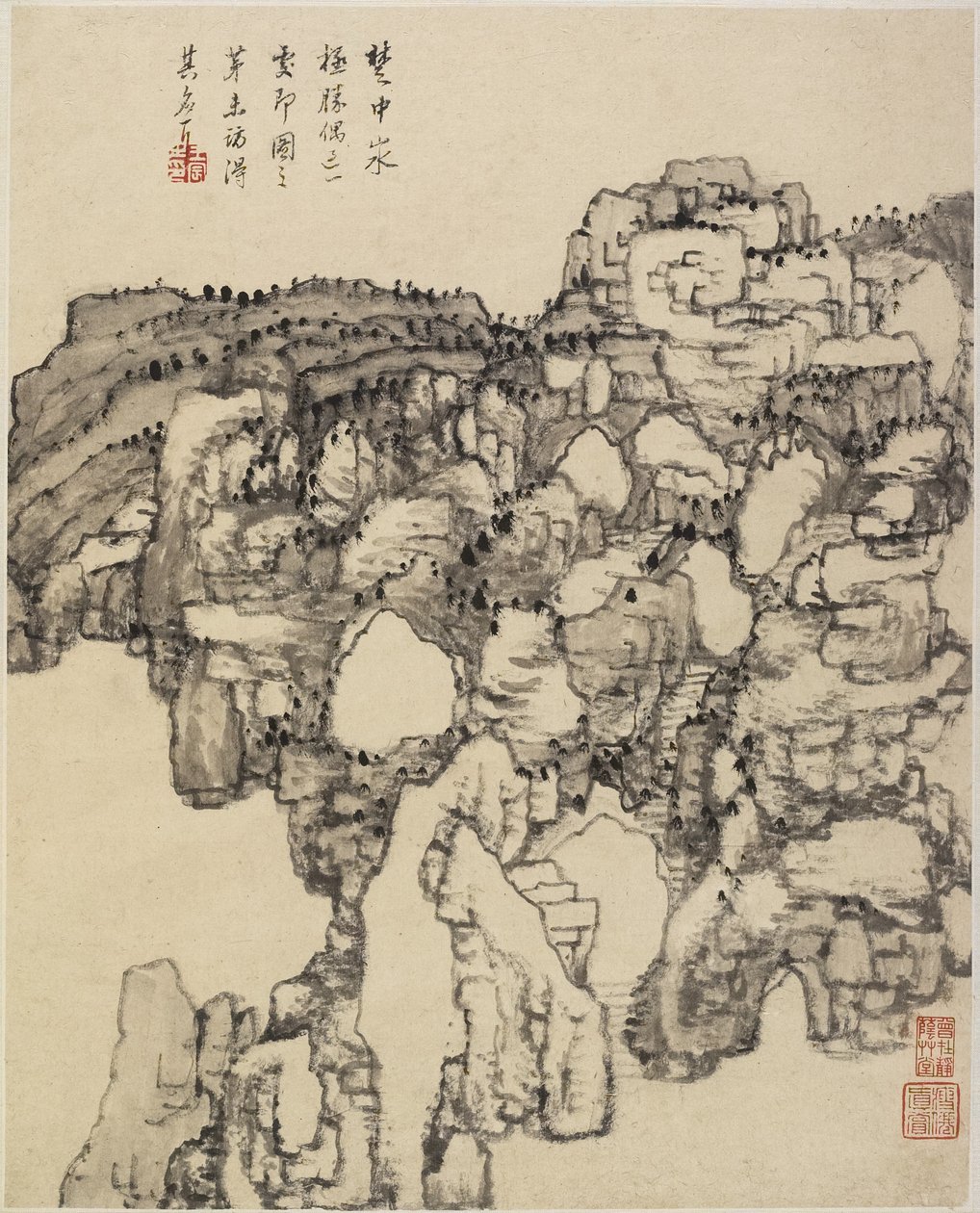 Krajina (inkoust na papíře) od Chinese School