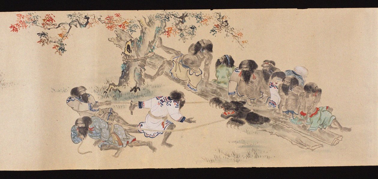 Ainu při lovu medvědů, 1800-1829. od Chishima