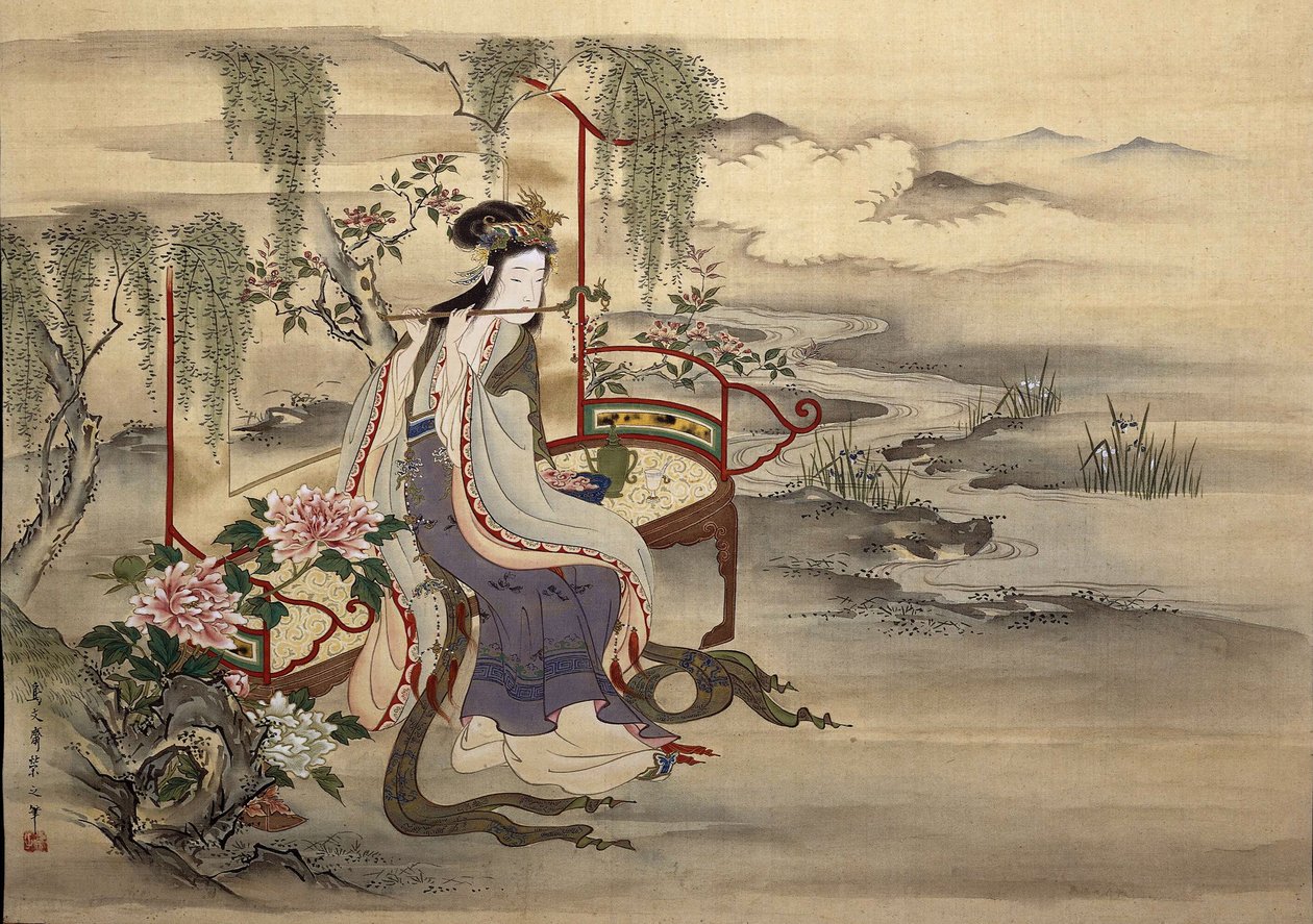 Čínská kráska Yang Guifei, asi 1810-1815. od Chobunsai Eishi