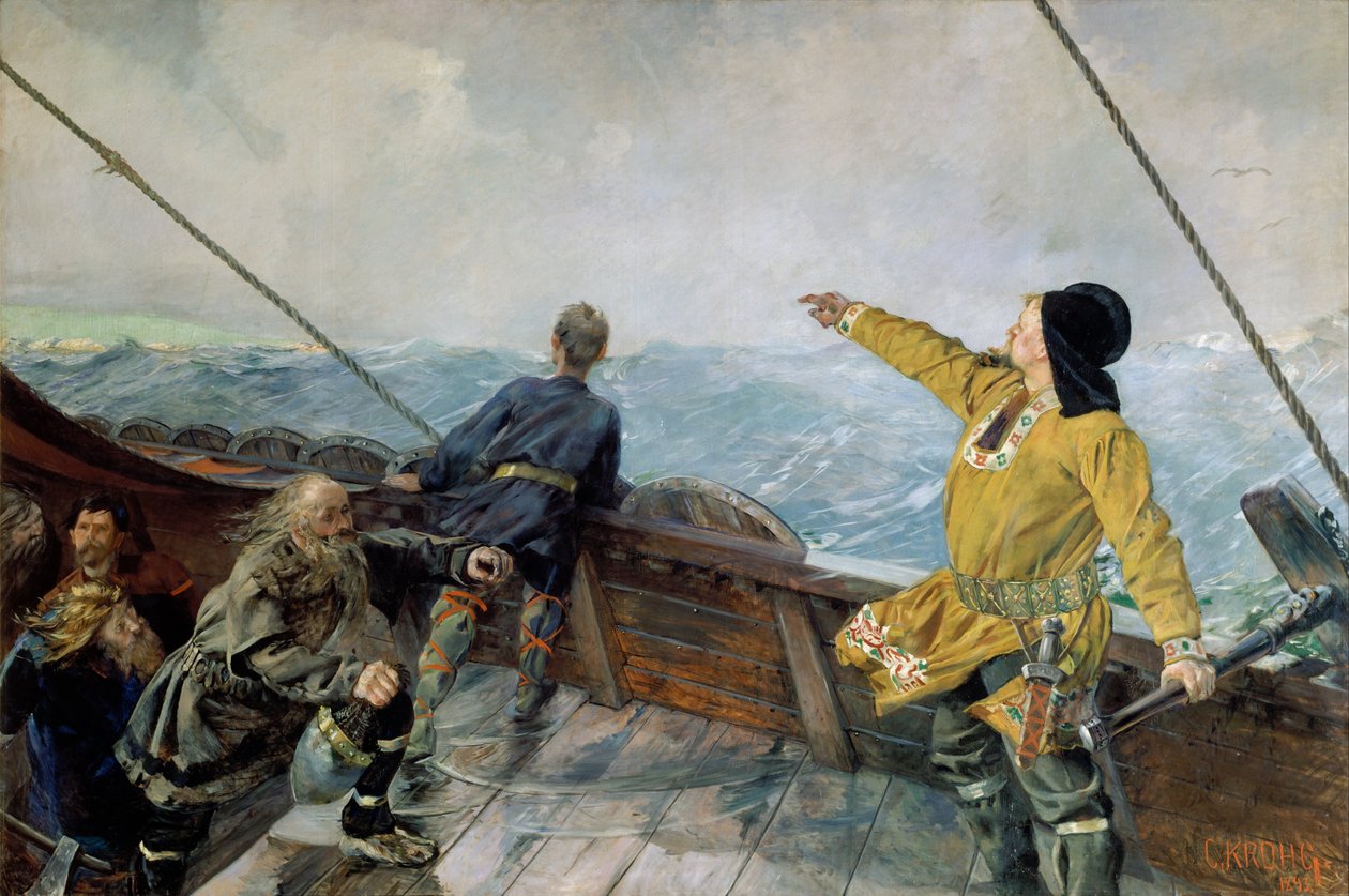 Leiv Eirikson objevování Ameriky od Christian Krohg