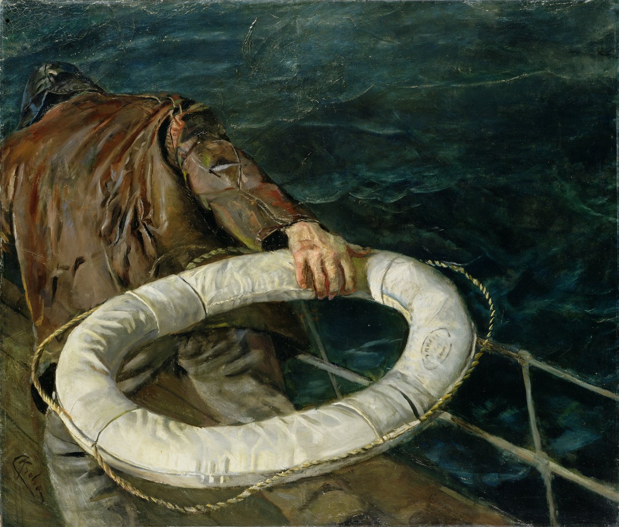 Muž přes palubu, 1906 od Christian Krohg