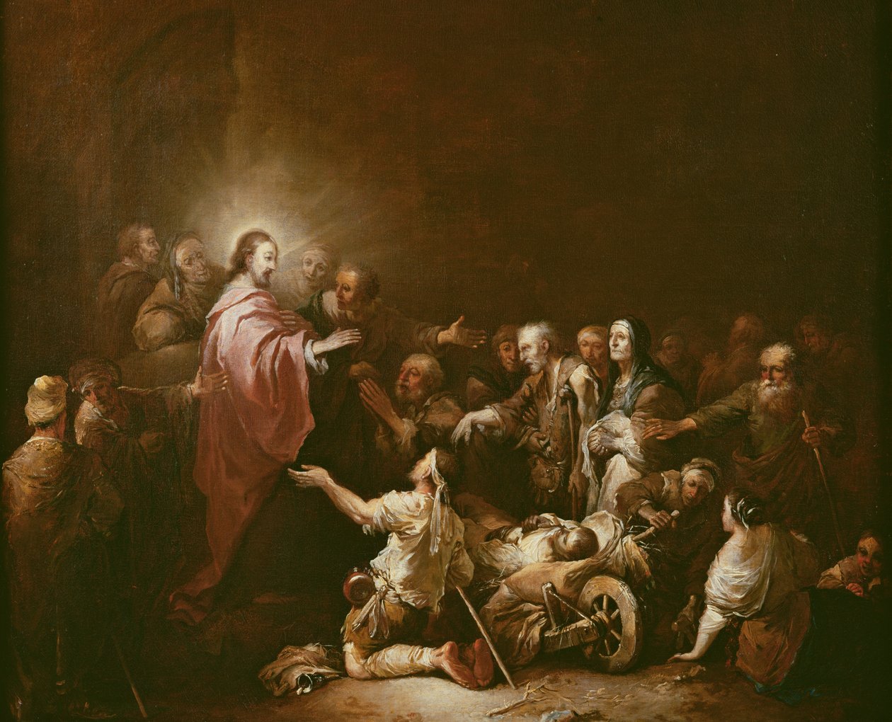 Ježíš žehná nemocným od Christian Wilhelm Ernst Dietrich