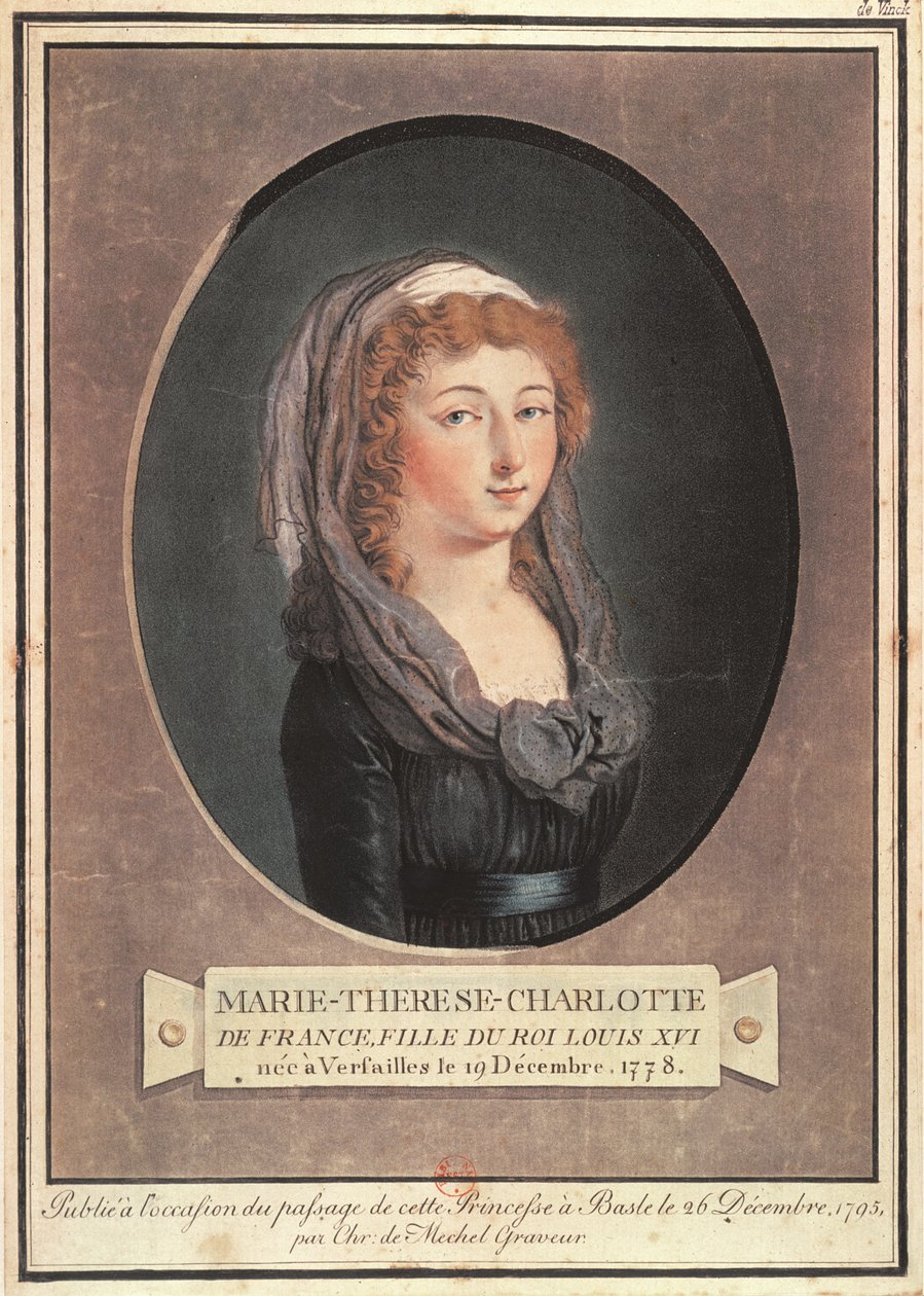 Marie-Therese-Charlotte de France (1778-1851), sedmnáctiletá od Christian von Mechel